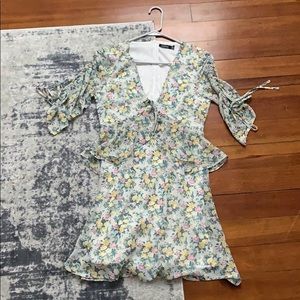 Boohoo Floral Plunge Dress